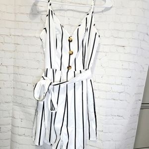 Striped Black and White Romper